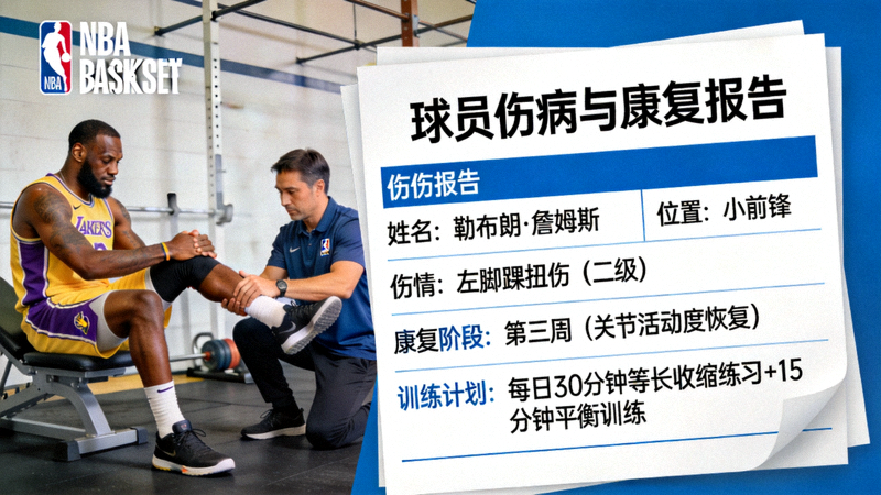 NBA篮球运动员伤病报告与康复训练图片